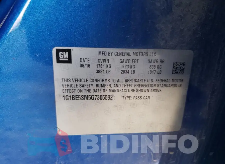 1G1BE5SM5G7305592 Photo# 12