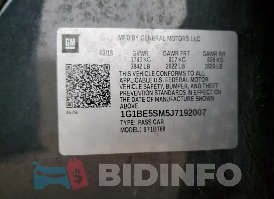 1G1BE5SM5J7192007 Photo# 12