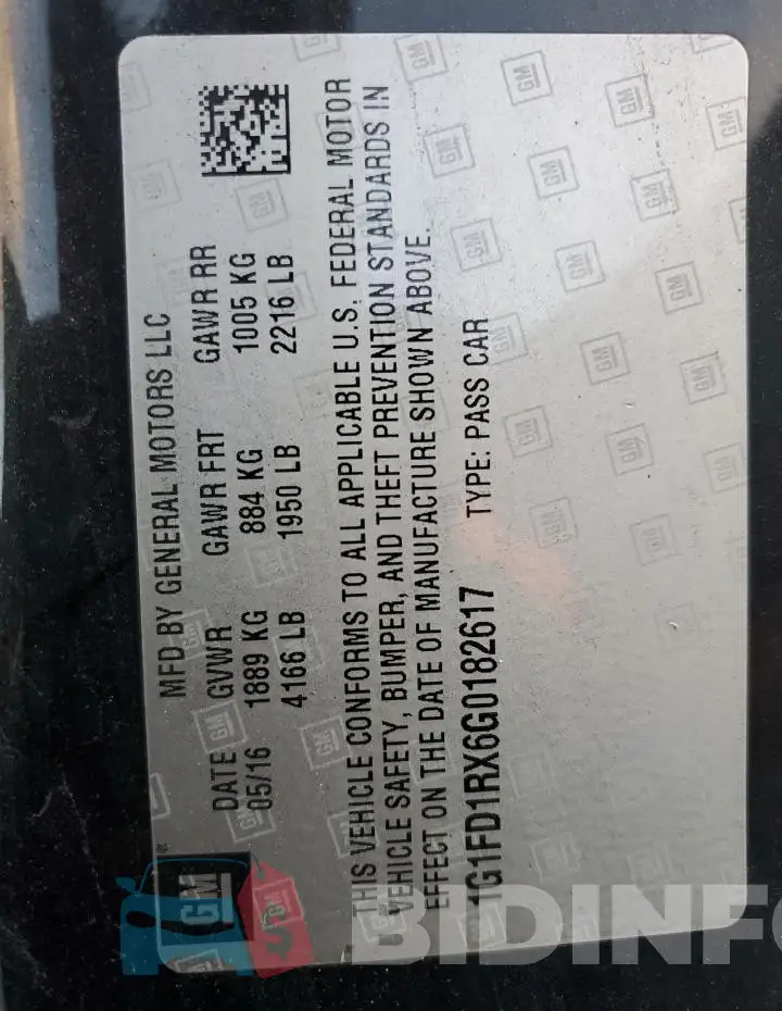 1G1FD1RX6G0182617 Photo# 13