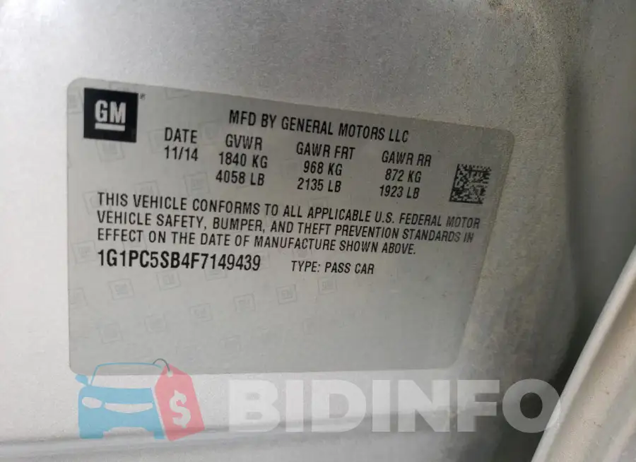 1G1PC5SB4F7149439 Photo# 12