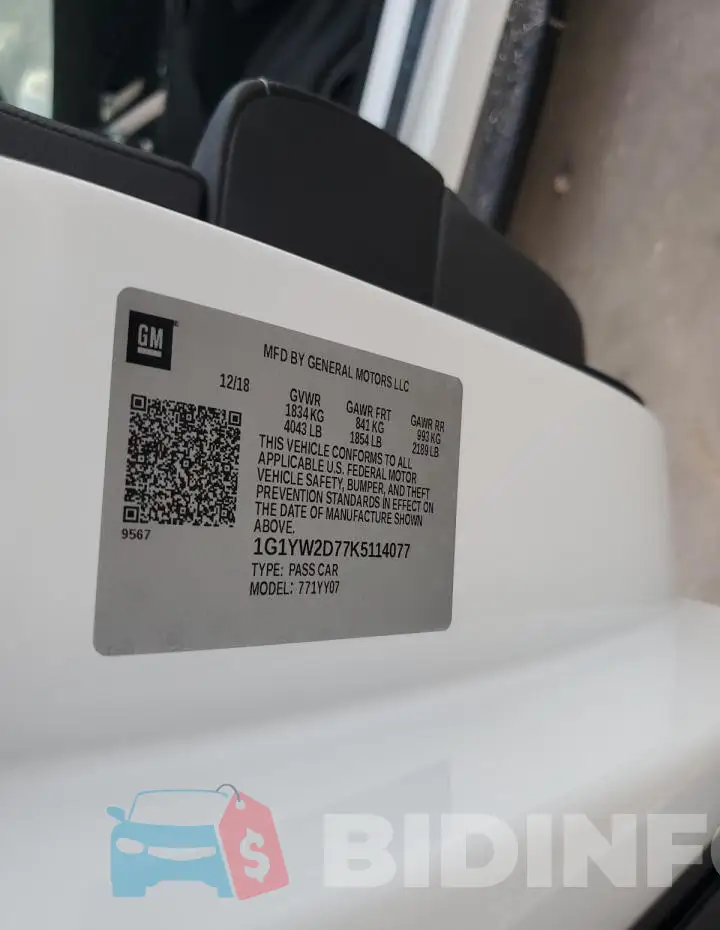 1G1YW2D77K5114077 Photo# 12