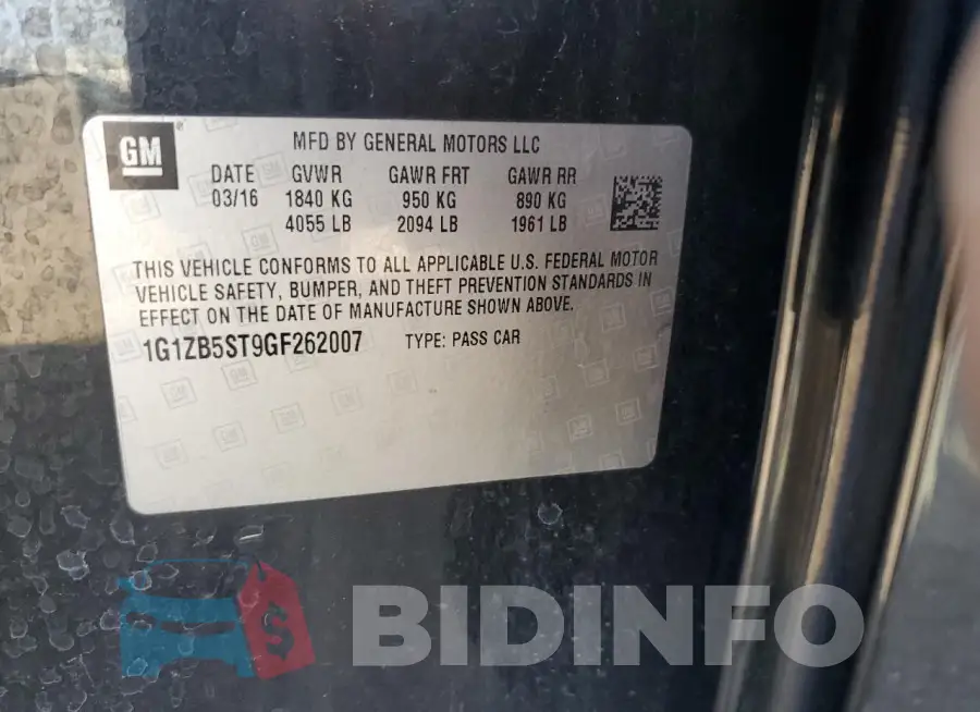 1G1ZB5ST9GF262007 Photo# 12