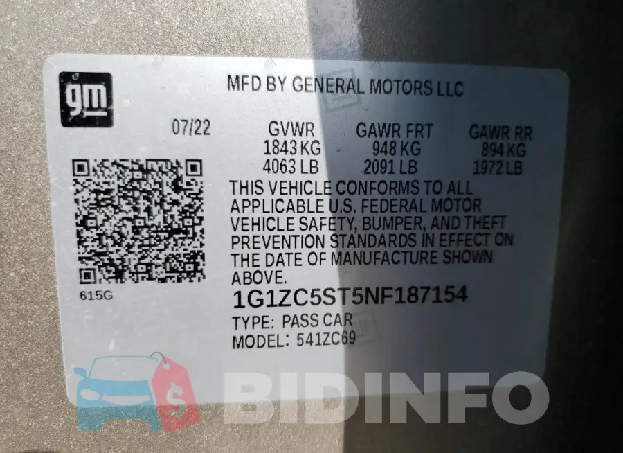 1G1ZC5ST5NF187154 Photo# 12