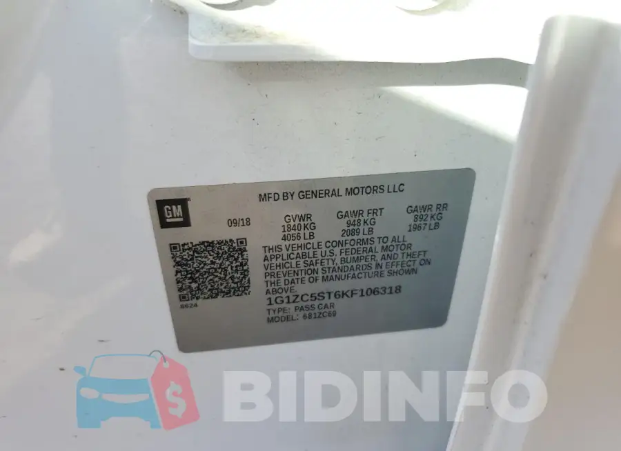 1G1ZC5ST6KF106318 Photo# 12