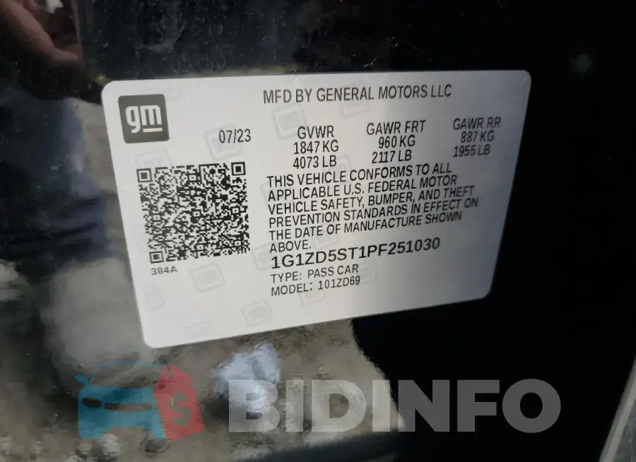 1G1ZD5ST1PF251030 Photo# 12