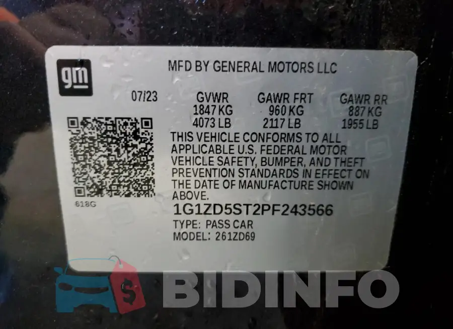 1G1ZD5ST2PF243566 Photo# 12