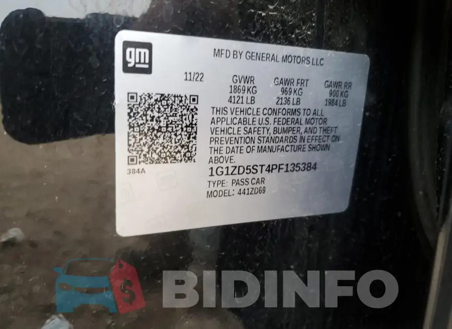 1G1ZD5ST4PF135384 Photo# 12
