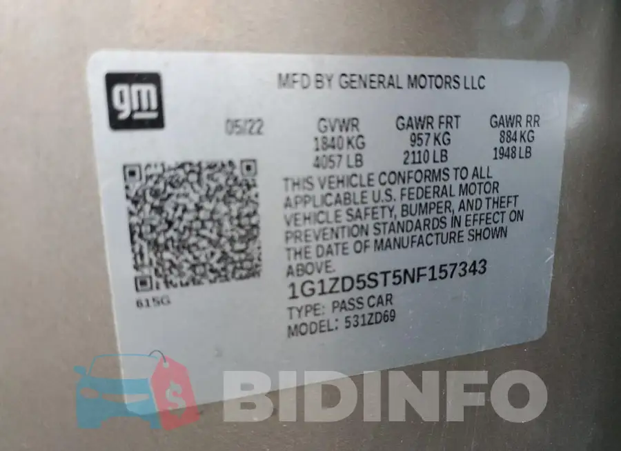 1G1ZD5ST5NF157343 Photo# 12