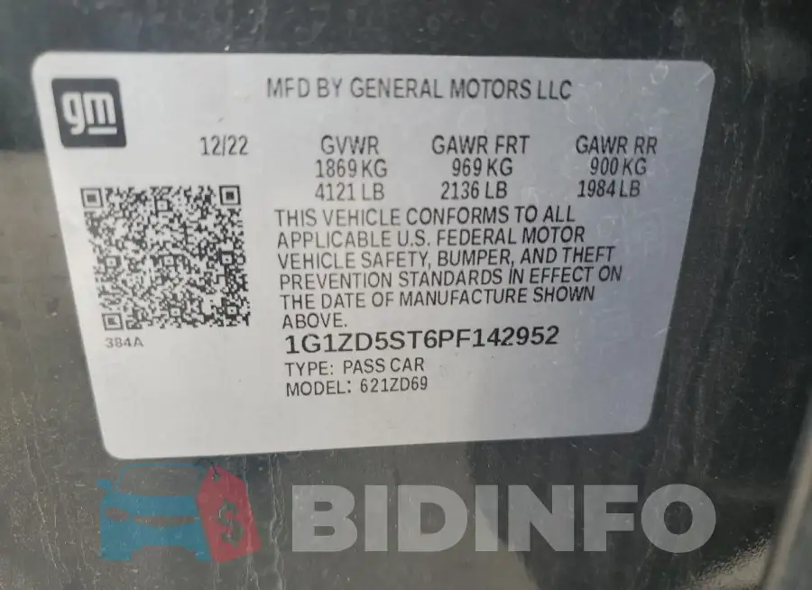 1G1ZD5ST6PF142952 Photo# 13