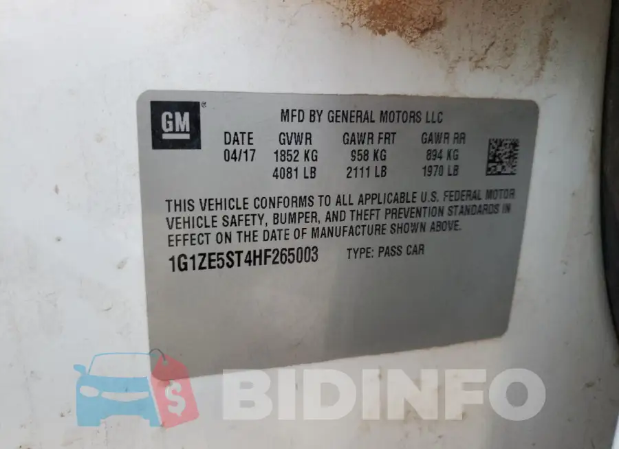 1G1ZE5ST4HF265003 Photo# 12