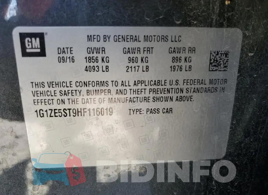 1G1ZE5ST9HF116019 Photo# 12