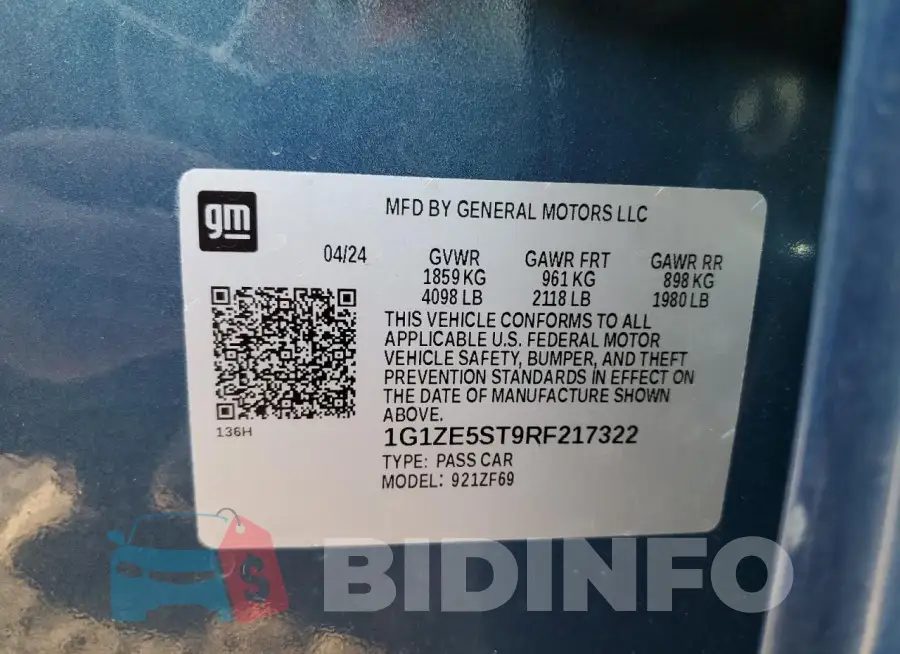 1G1ZE5ST9RF217322 Photo# 12