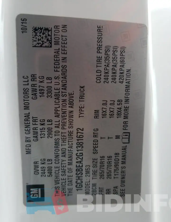 1GCHSBEA2G1381672 Photo# 13