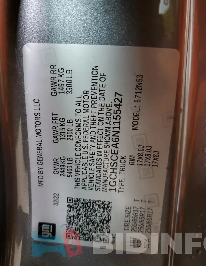 1GCHSCEA6N1155427 Photo# 13