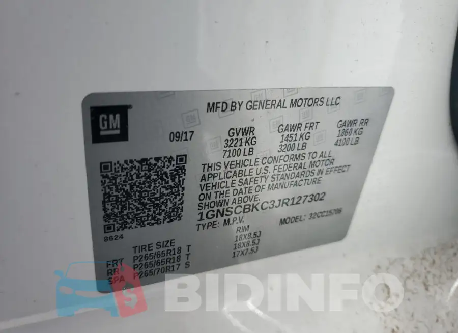 1GNSCBKC3JR127302 Photo# 12
