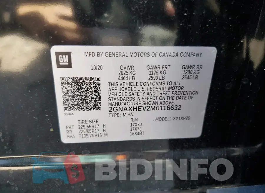 2GNAXHEV2M6116632 Photo# 14