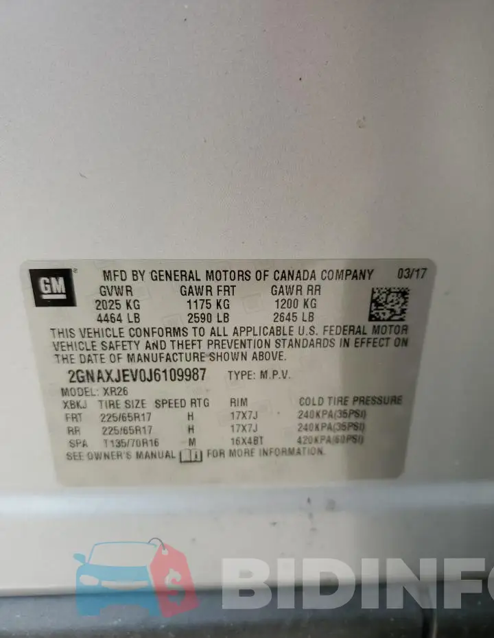 2GNAXJEV0J6109987 Photo# 13