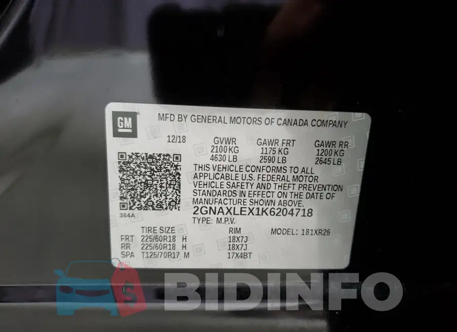 2GNAXLEX1K6204718 Photo# 13