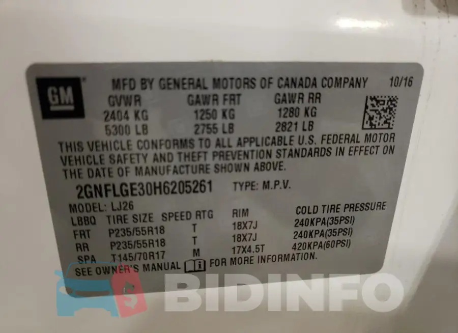 2GNFLGE30H6205261 Photo# 13