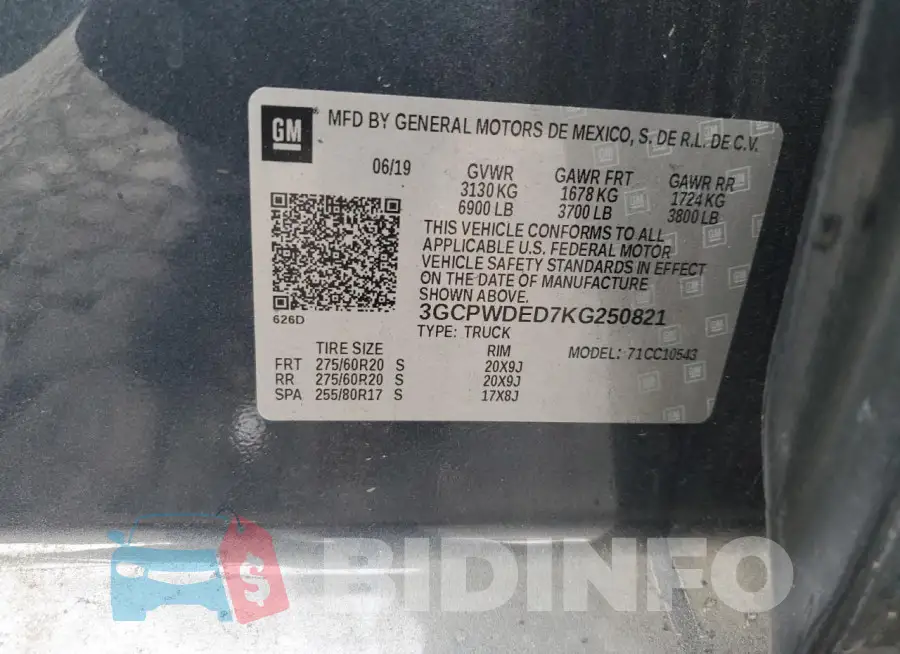 3GCPWDED7KG250821 Photo# 12