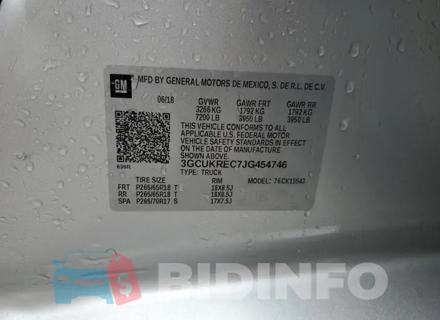 3GCUKREC7JG454746 Photo# 12