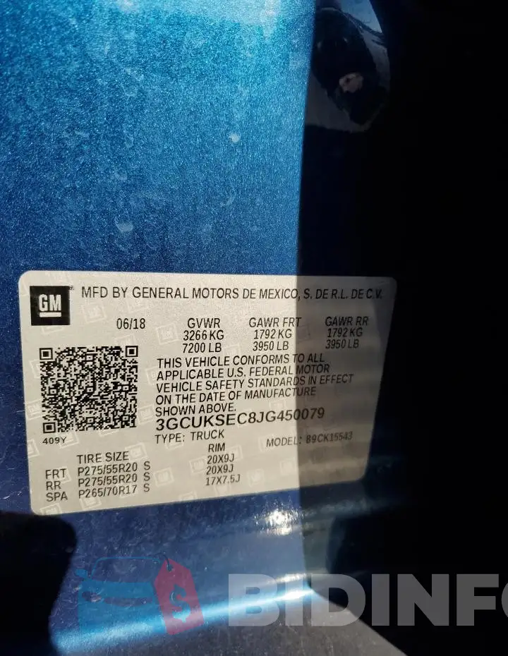 3GCUKSEC8JG450079 Photo# 13