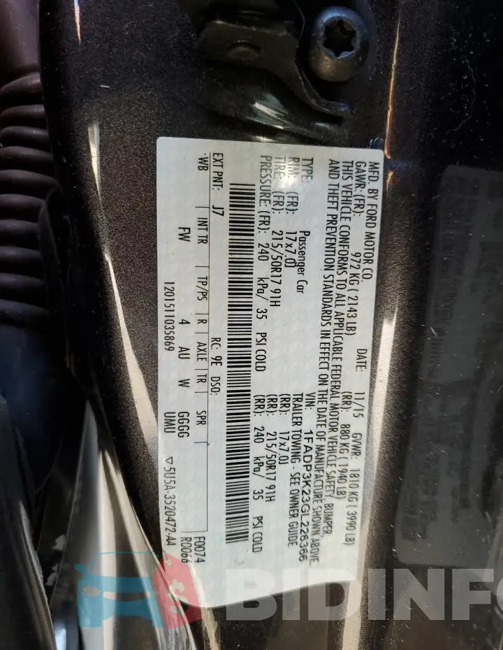 1FADP3K23GL226366 Photo# 12