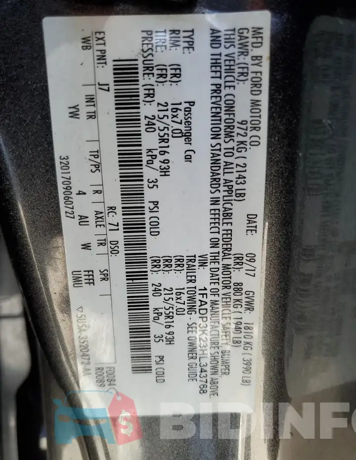 1FADP3K23HL343768 Photo# 12