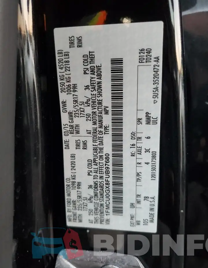 1FMCU0GX8FUB97680 Photo# 13