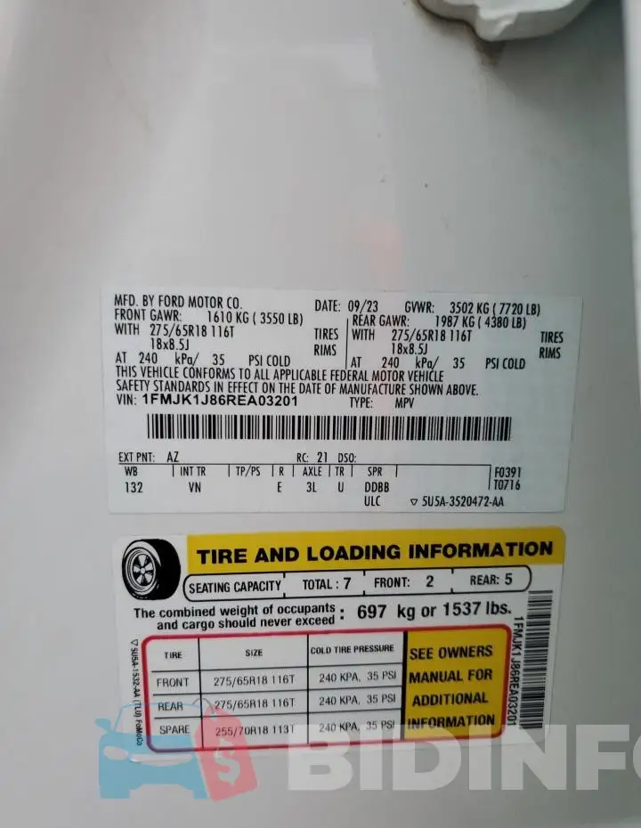 1FMJK1J86REA03201 Photo# 14