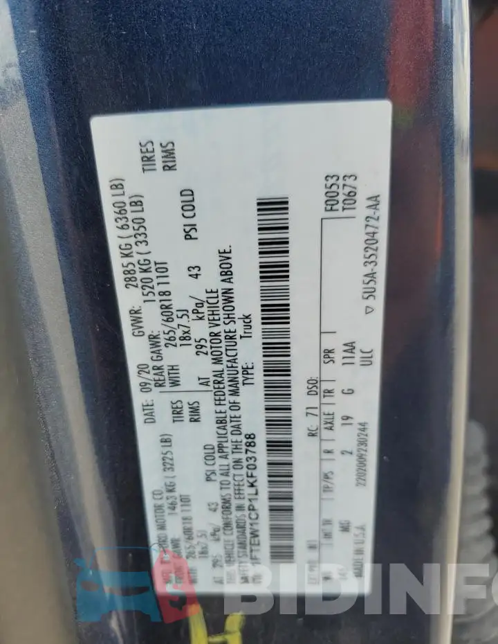 1FTEW1CP1LKF03788 Photo# 12