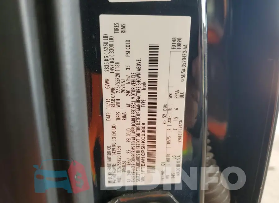 1FTEW1CP5HKC03808 Photo# 12