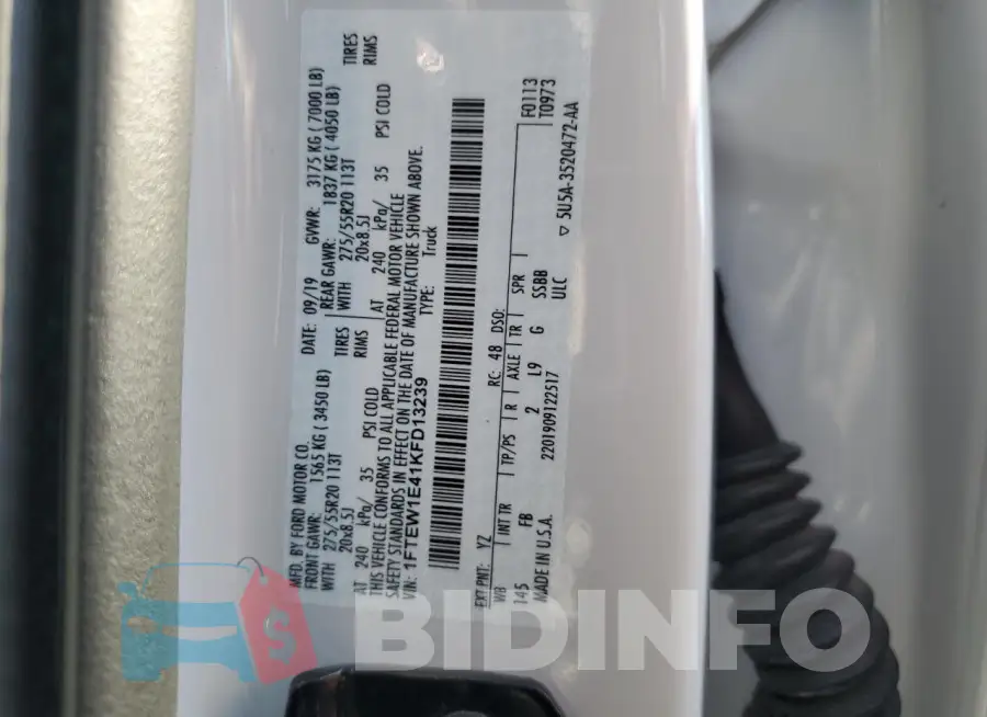 1FTEW1E41KFD13239 Photo# 12