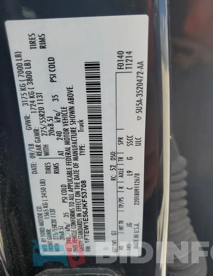 1FTEW1E56JKF53708 Photo# 12