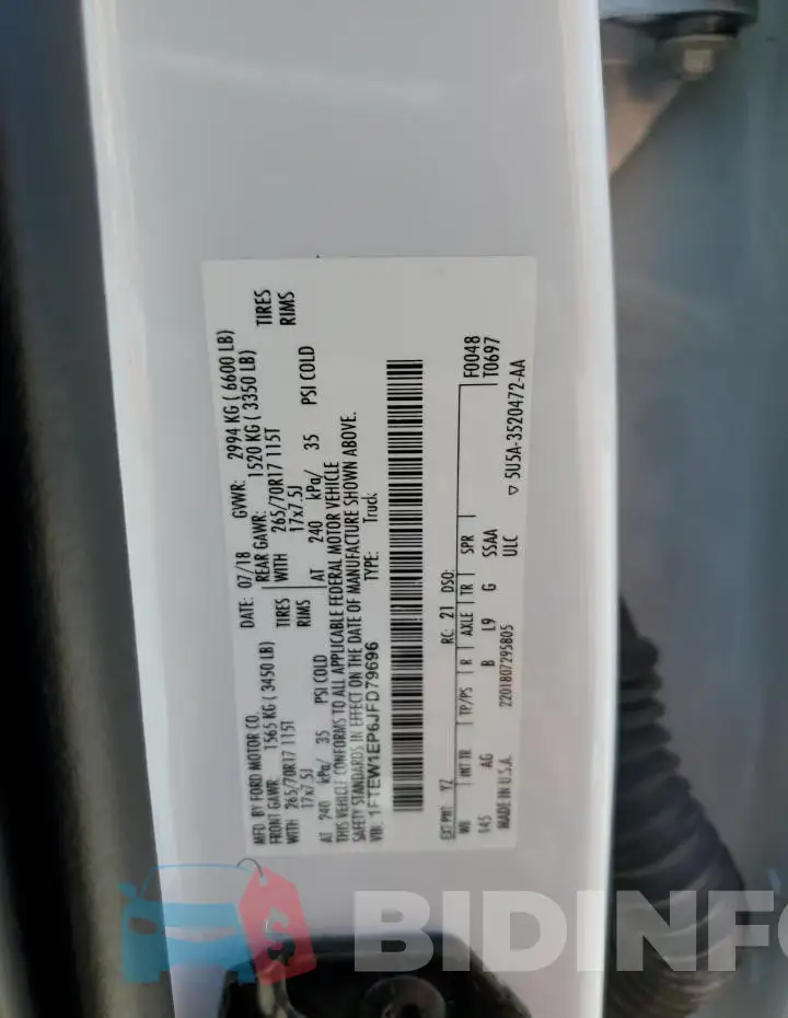 1FTEW1EP6JFD79696 Photo# 12