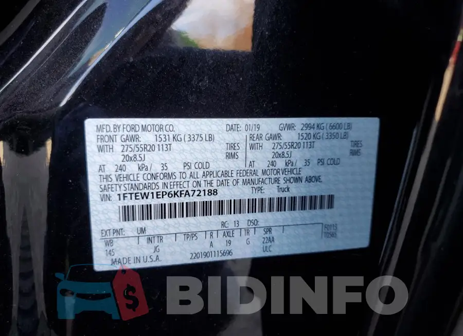 1FTEW1EP6KFA72188 Photo# 12
