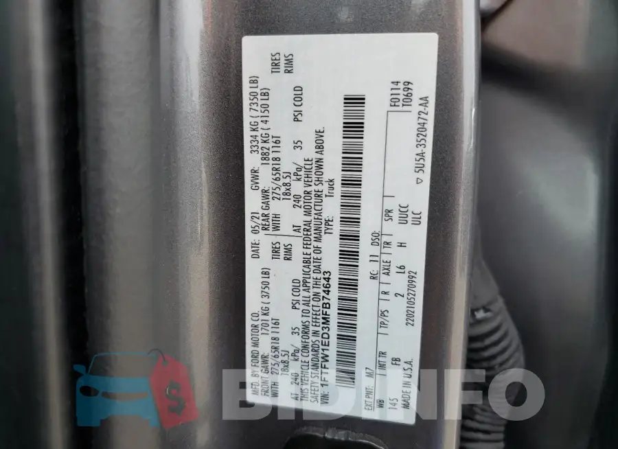 1FTFW1ED3MFB74643 Photo# 12