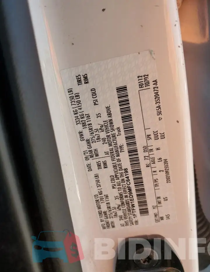 1FTFW1ED9MFC64198 Photo# 12
