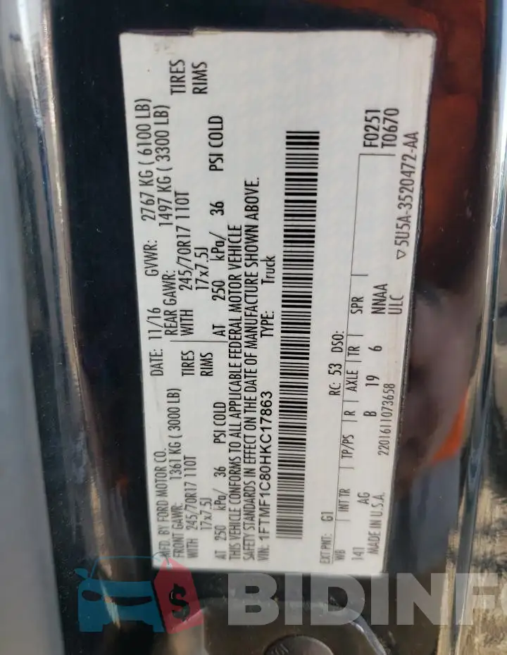 1FTMF1C80HKC17863 Photo# 12