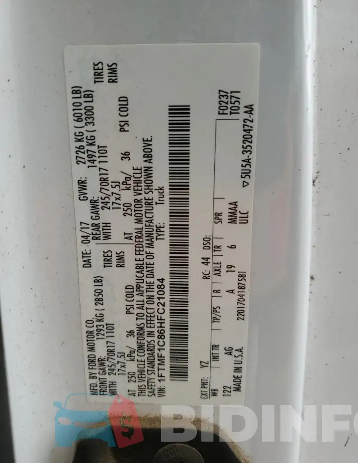 1FTMF1C86HFC21084 Photo# 12