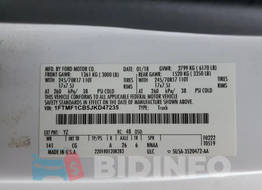 1FTMF1CB5JKD47235 Photo# 12