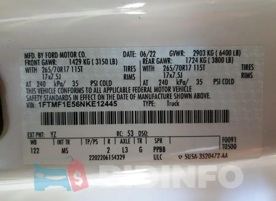 1FTMF1E56NKE12445 Photo# 12
