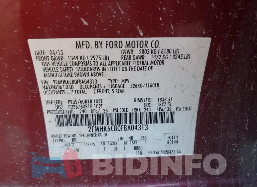 2FMHK6C80FBA04313 Photo# 13