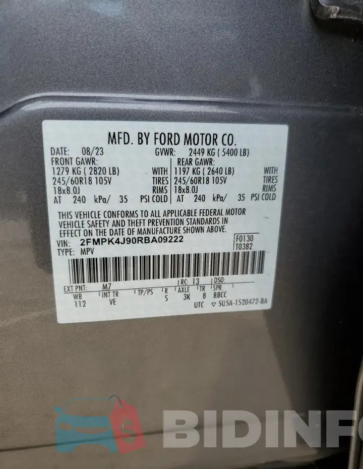 2FMPK4J90RBA09222 Photo# 14