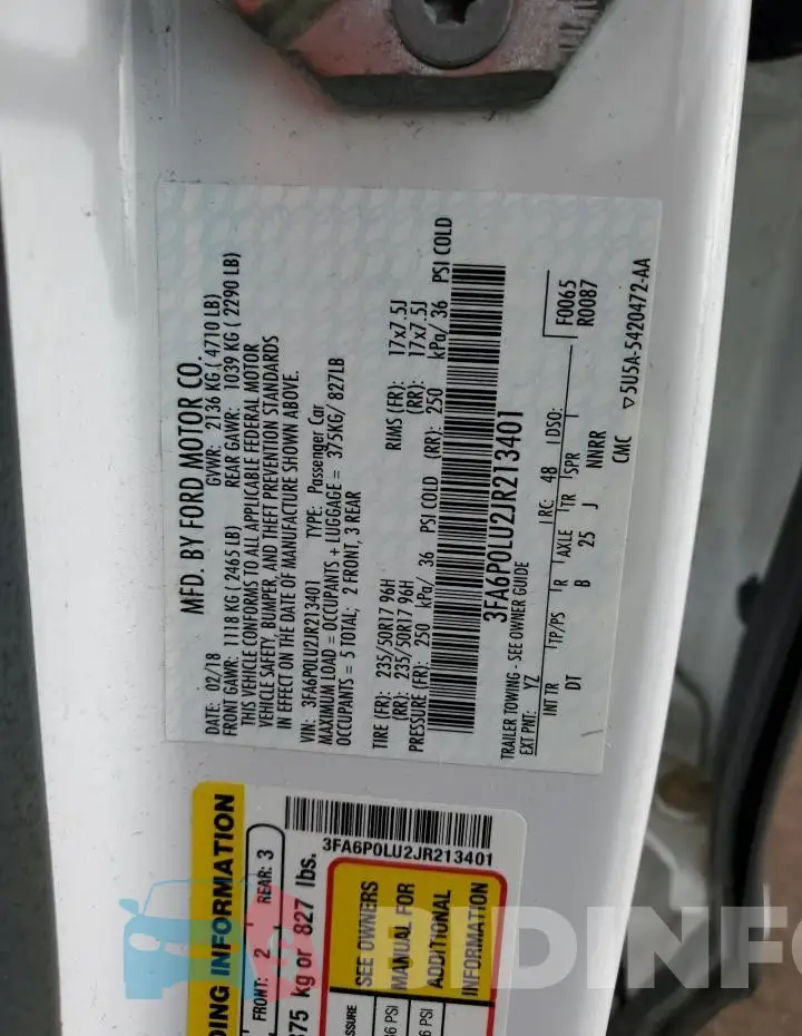 3FA6P0LU2JR213401 Photo# 12