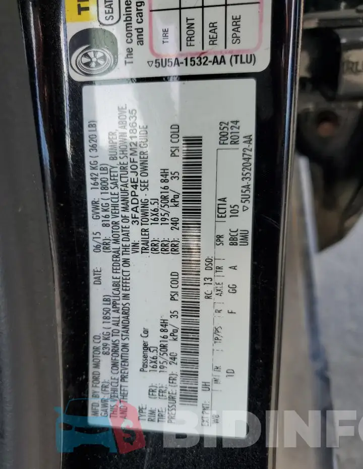 3FADP4EJ0FM218635 Photo# 12