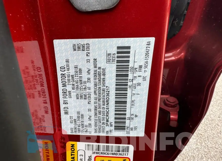 3FMCR9C61NRD36217 Photo# 10