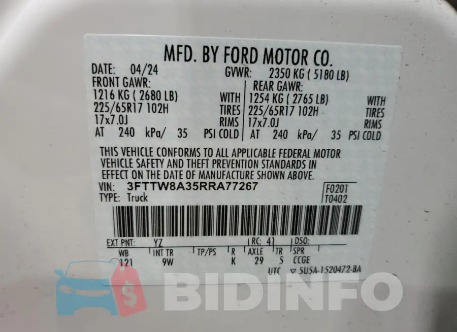 3FTTW8A35RRA77267 Photo# 12