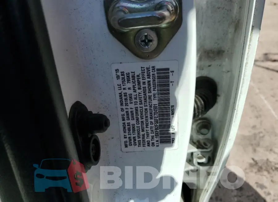 19XFB2F58FE704501 Photo# 13