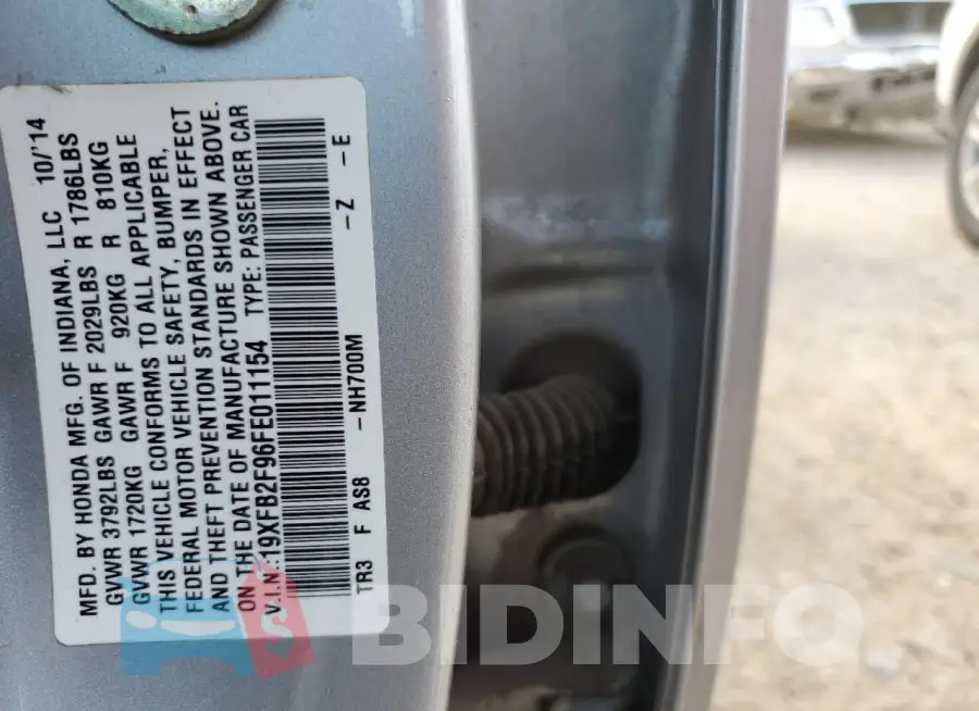 19XFB2F96FE011154 Photo# 12